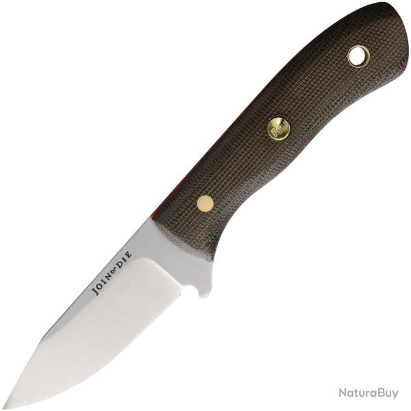 Couteau Fixe Join or Die Knives Fieldmate Lame Acier Nitro-V Manche Micarta Vert �tui Cuir JODFMSSOG