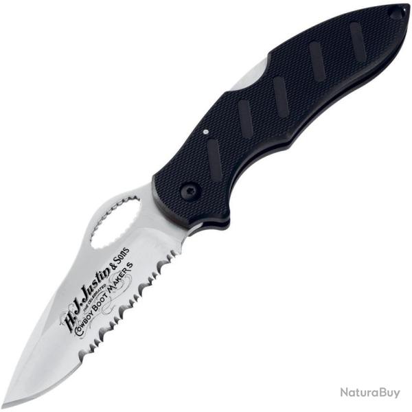 Couteau Pliant Justin Action R Lame Acier AUS-8 Manche Zytel Noir Lockback JU01JU092
