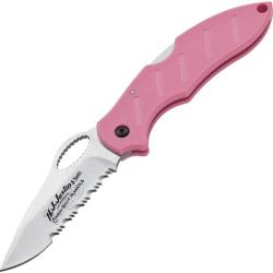 Couteau Pliant Justin Action R Lame Acier AUS-8 Manche Zytel Rose Lockback JU01JU092P