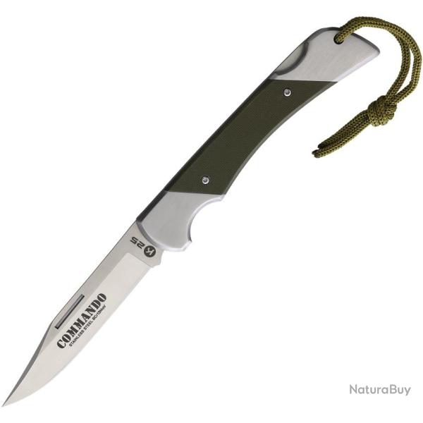 Couteau Pliant K25 CNC Commando Lame Acier 8Cr13MoV Clip Point Manche G10 Vert OD Lockback RUI18642