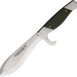 Couteau Fixe K25 Commando IV Lame Acier 8Cr13MoV Manche G10 Vert Olive &Eacute;tui Cuir RUI32569