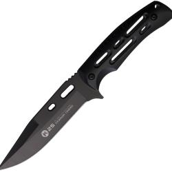 Couteau Fixe K25 Tactical Lame Inox Noire Manche Aluminium Noir &Eacute;tui Nylon RUI32609