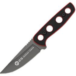 Couteau Fixe K25 Neck Lame Acier 3Cr13 Drop Point Manche G10 Noir et Rouge &Eacute;tui Kydex RUI32690