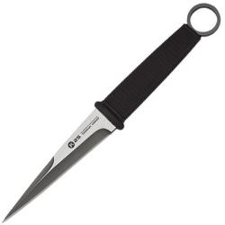 Couteau Fixe K25 Boot Lame Acier 3Cr13 Manche Caoutchouc Noir &Eacute;tui Nylon RUI32693