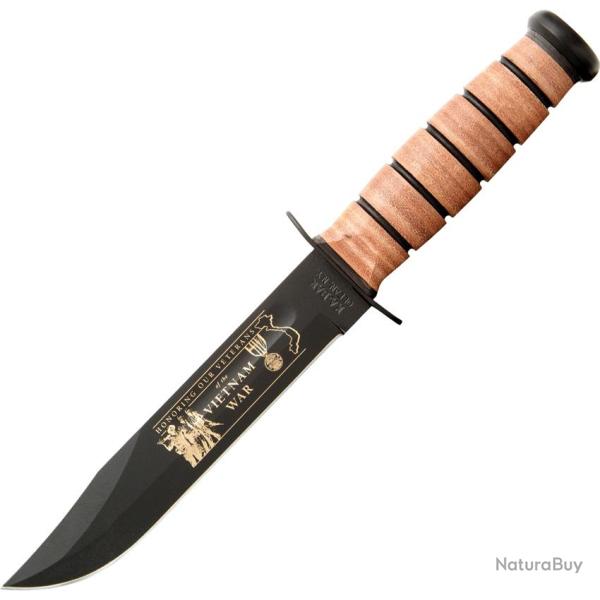 Couteau Fixe Ka-Bar US Vietnam War Comm Lame Acier 1095 Manche Cuir �tui Cuir KA9139