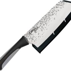 Couteau Utilitaire Kai USA Luna Asian Lame Inox Manche Synth&eacute;tique Noir et Gris KAI7077