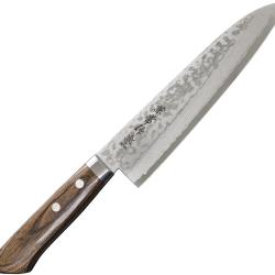 Couteau de Cuisine Kanetsune Sairyu Kengata 180mm Lame Acier Damas Manche Bois Marron KC372