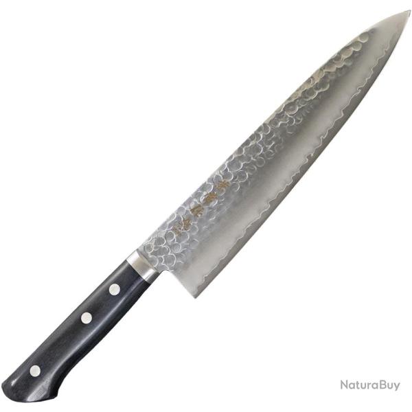 Couteau de Cuisine Kanetsune Gyutou 210mm Lame Acier Manche Bois Noir KC947