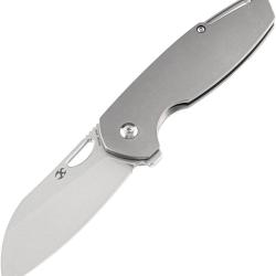 Couteau Kansept Knives Model 6 Lame Acier M390 Manche Titane Gris Framelock &Eacute;tui Nylon K1022A1