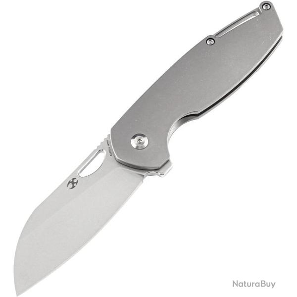 Couteau Kansept Knives Model 6 Lame Acier M390 Manche Titane Gris Framelock �tui Nylon K1022A1