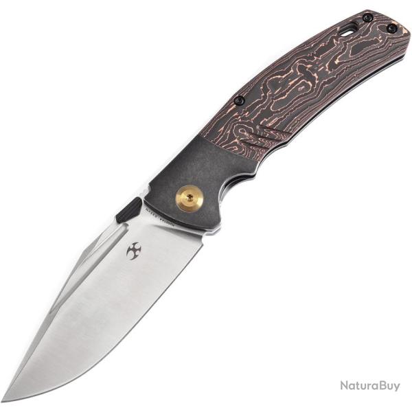 Couteau Pliant Kansept Knives Hinterland Lame Acier CPM-S35VN Manche Titane Noir Framelock K1057A4