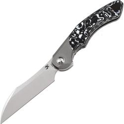 Couteau Kansept Knives Cosmos Wht/Blk Lame Acier CPM-20CV Manche Titane Gris Framelock K1059A2
