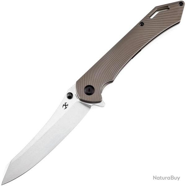 Couteau Kansept Knives Colibri Tech Lame Acier CPM-S35VN Manche Titane Bronze Framelock K1060A2
