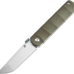 Couteau Kansept Knives BTF Lame Acier CPM-S35VN Tanto Manche G10 Vert Linerlock &Eacute;tui Nylon K1064A1