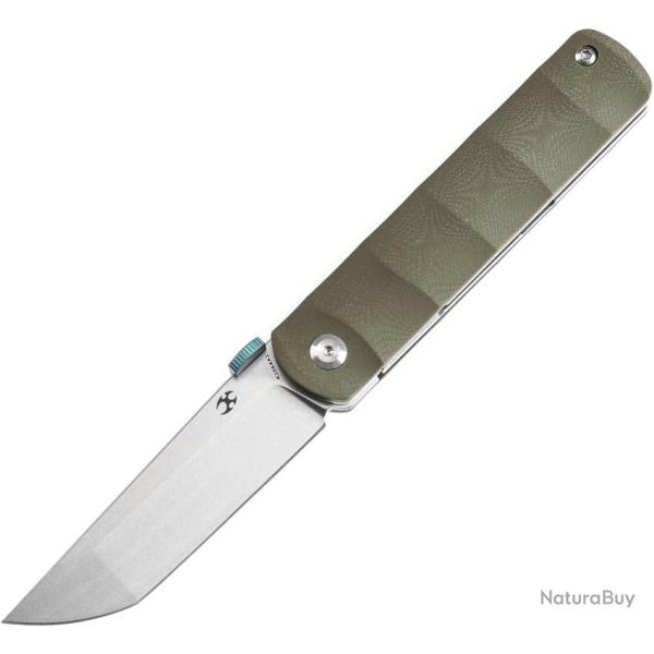 Couteau Kansept Knives BTF Lame Acier CPM-S35VN Tanto Manche G10 Vert Linerlock �tui Nylon K1064A1