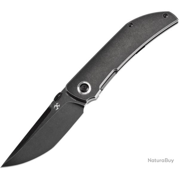 Couteau Kansept Knives Tarkin Lame Acier CPM-20CV Manche Titane Noir Framelock �tui Nylon K1078A2