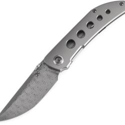 Couteau Kansept Knives Tarkin Dam Lame Acier Damas Tanto Manche Titane Framelock &Eacute;tui Nylon K1078A5