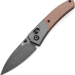 Couteau Kansept Knives Lame Acier CPM-S35VN Manche Titane Noir et Marron Insert Synth&eacute;tique K1101V6