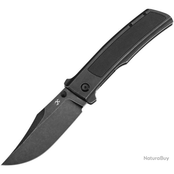 Couteau Pliant Kansept Knives Bison BSW Lame Acier CPM-S35VN Manche Titane Noir Framelock K1108A4