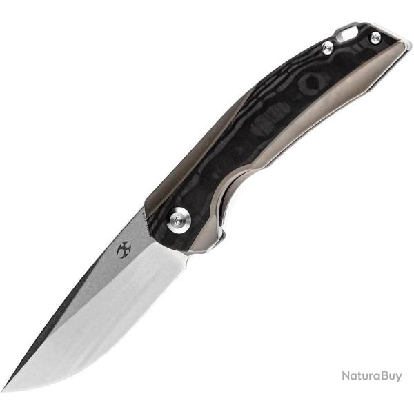 Couteau Pliant Kansept Knives Mini Accipiter Brz Lame Acier CPM-S35VN Manche Titane Bronze K2007A8