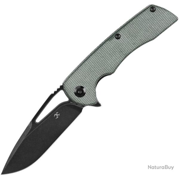 Couteau Kansept Knives Kryo Lame Acier 12C27 Manche Micarta Vert Framelock �tui Nylon KT1001M2