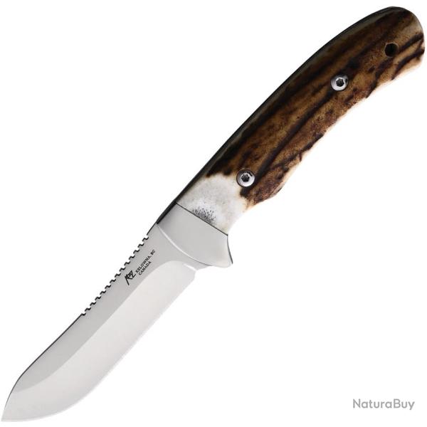 Couteau Fixe Katz Adventure 5 Lame Acier 9Cr18MoV Manche Bois de Cerf �tui Cuir KTZA5ST
