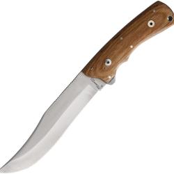 Couteau Fixe Katz Lion King Premium 302 Yukon Lame Acier AUS-8 Manche Bois &Eacute;tui Cuir KZK302UKBA