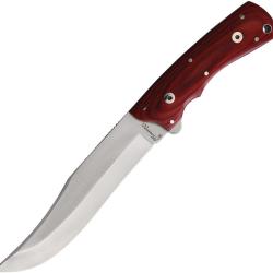 Couteau Fixe Katz Lion King Premium 302 Yukon Lame Acier AUS-8 Manche Bois &Eacute;tui Cuir KZK302UKCW