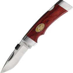 Couteau Pliant Katz Cheetah Small Lame Inox Drop Point Manche Bois Lockback &Eacute;tui Cuir KZK800DPCW