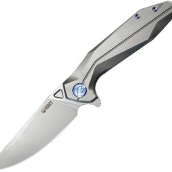Couteau Pliant KB Knives Nova Lame Acier 14C28N Manche Titane Gris Framelock KUB235F