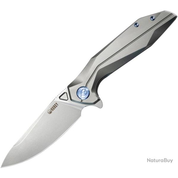 Couteau Pliant KB Knives Nova Lame Acier 14C28N Manche Titane Gris Framelock KUB235F