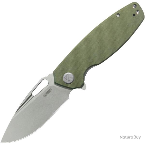 Couteau Pliant KB Knives Tityus Lame Acier 14C28N Drop Point Manche G10 Vert Linerlock KUB322P
