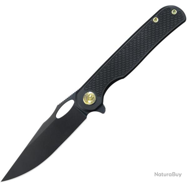 Couteau Pliant KB Knives Hydro Lame Acier M390 Manche Titane Noir Framelock KUB323B