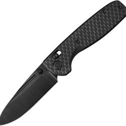 Couteau KB Knives Bluff Lame Acier CPM-S35VN Drop Point Manche Titane Noir Crossbar Lock KUB383E