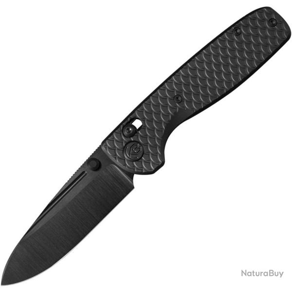 Couteau KB Knives Bluff Lame Acier CPM-S35VN Drop Point Manche Titane Noir Crossbar Lock KUB383E