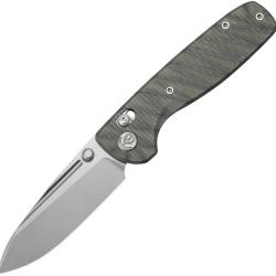 Couteau Pliant KB Knives Bluff Flame Lame Acier M390 Drop Point Manche Titane Crossbar Lock KUB383G