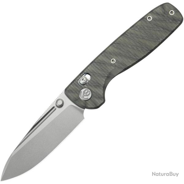 Couteau Pliant KB Knives Bluff Flame Lame Acier M390 Drop Point Manche Titane Crossbar Lock KUB383G