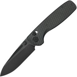 Couteau Pliant KB Knives Bluff Lame Acier M390 Drop Point Manche Titane Noir Crossbar Lock KUB383H