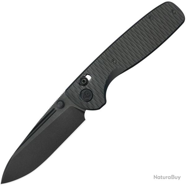 Couteau Pliant KB Knives Bluff Lame Acier M390 Drop Point Manche Titane Noir Crossbar Lock KUB383H