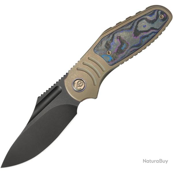 Couteau Pliant KB Knives Stroller Lame Acier CPM-20CV Manche Titane Bronze et Bleu Framelock KUB384C