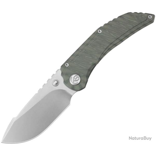Couteau Pliant KB Knives Snorri Flame Lame Acier M390 Drop Point Manche Titane Framelock KUB388B