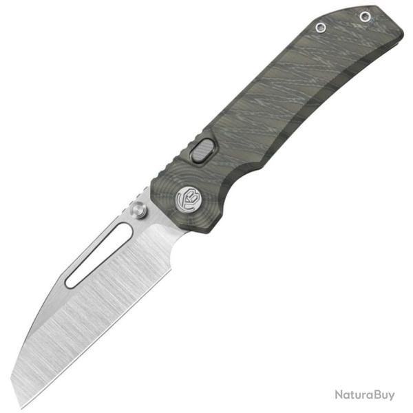 Couteau KB Knives Venom Top Flame Lame Acier CPM-S90V Sheepsfoot Manche Titane Linerlock KUB435B