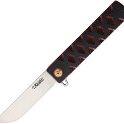 Couteau Pliant Kensei Lame Inox Manche G10 Noir et Rouge Linerlock KE008