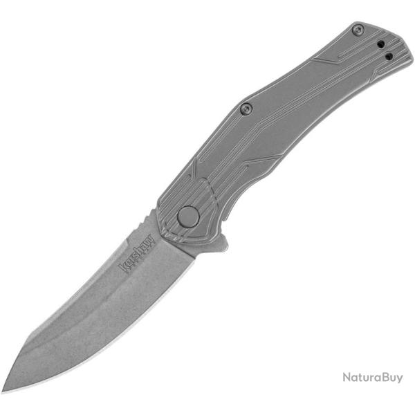 Couteau Pliant Kershaw Husker A/O Lame Acier 8Cr13MoV Manche Inox Framelock KS1380WM