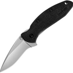 Couteau Pliant Kershaw Scallion A/O Lame Acier 420HC Manche GRN Noir Linerlock KS1620ACAX