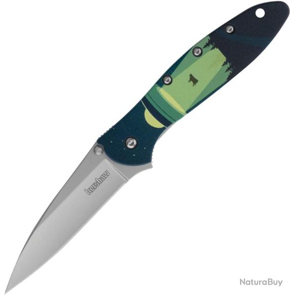 Couteau Kershaw Leek UFO Abducti A/O Lame Acier 14C28N Manche Aluminium Noir Linerlock KS1660ABD