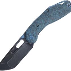 Couteau Ketuo Yakuza BL/SW Lame Acier 154CM Tanto Manche Fibre de Carbone Bleu Linerlock KETM0100