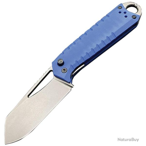 Couteau Pliant Ketuo Ventr V2 Lame Acier 14C28N Stonewash Manche G10 Bleu Linerlock KETM0106