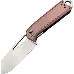 Couteau Pliant Ketuo Ventr V2 Rd Lame Acier 14C28N Stonewash Manche G10 Marron Linerlock KETM0109