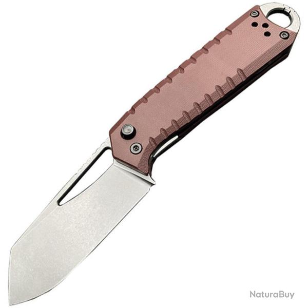 Couteau Pliant Ketuo Ventr V2 Rd Lame Acier 14C28N Stonewash Manche G10 Marron Linerlock KETM0109
